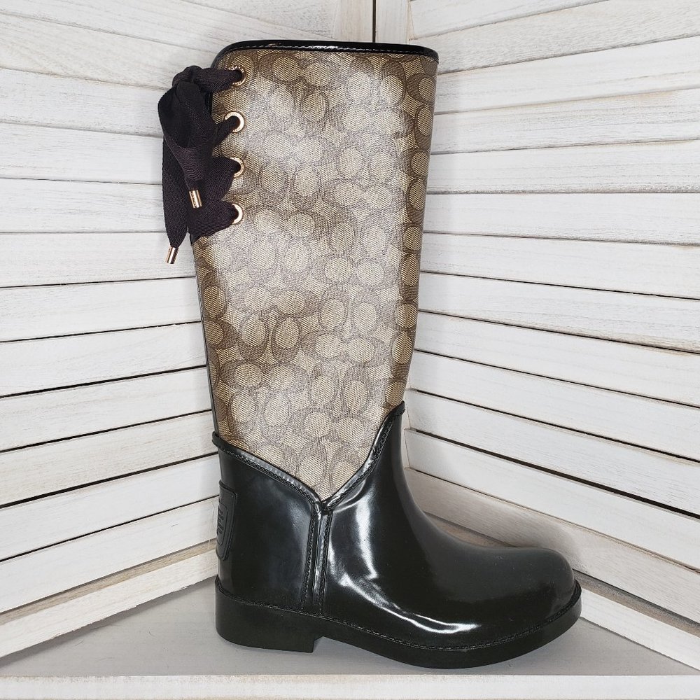 Coach Tristee Rain Boots Brown Size 6